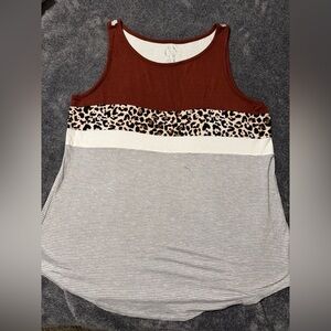 Stylish Maroon and Leopard Print Women's Top
